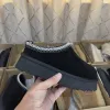 Austrália plataforma tazz chinelos tasman clássico ultra mini botas de neve mulheres inverno grosso lã pele quente slip-on sapatos senhoras casa preto