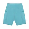 Actieve shorts SEVENPALMS Spandex effen naadloos met zak Dames Zachte trainingslegging Fitnessoutfits Yogabroek Gymkleding