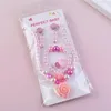 Chaînes 5pcs / Set Enfants Sweet Collier Bracelet Ensemble Pendentif Mignon Rose Violet Perlé Filles Perles DIY Bijoux En Gros