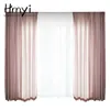 Curtain Luxury Solid Tulle Curtains For Bedroom Thick Sheer Curtains For Living Room Modern Decoration Window Pinks Girls Voiles Curtain 231018