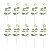 Decorative Flowers 10 Pcs Eucalyptus Plugin Cake Decor Wedding Garland Birthday Faux Greenery Insert Bouquet Leaf Stem Topper