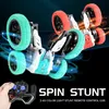 Diecast Model 4WD RC Car Drift Stunt 360 Degree Rotating Remote Control Double Sided Flips Vehicles Racing Children Toy Kids Toys 231017