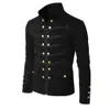 Мужские куртки в стиле стимпанк, мужская готическая одежда, военные куртки, средневековая винтажная куртка с воротником-стойкой, рок-сюртук, мужское ретро-панк-пальто 231017