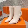 2024 Mode Luxe Femmes Mince Bottes À Talons Hauts Pointu Fermeture À Glissière Mode Confortable En Cuir Souple Matériel Femmes Chevalier Tissu Doux