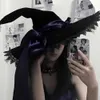 Imprezy kapelusze ręcznie robione koronkowa wiedźma spiczasta czapki bandaż dziobowy czarodziej kapelusz dla dorosłych gotycka lolita cosplay kostium akcesoria Halloween impreza 231017