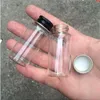 27*50*14mm 15 ml små transparenta glasflaskor med skruv svart aluminiumlockburkar tomma injektionsflaskor container 100pcsgood qty bmocg