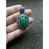 Hänge halsband antik samling tibetanskt område bakflöde gammalt silver inlagd opal cloisonne