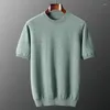 Men's Sweaters Men Pullovers Pure Cashmere Knitted Jumpers Oneck Soft Warm Short Sleeve Solid Color Male Clothes