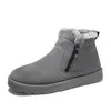 Merkloze katoenen laarzen mid-top heren damesschoenen bruin zwart grijs leer modetrend buiten kleur3 warme winter