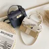 Cross Body Bags Fasion Box Straw Women andbags Designer Wicker Woven Soulder Crossbody Bags Lock Pu Summer Small Flapstylishyslbags