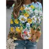 Hoodies femininos flor pintura a óleo sweatshirts colorido floral impressão 3d feminino streetwear manga longa pullovers topo y2k mulher roupas