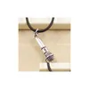 Hänge halsband säljer 20 st/lot tibetan sier mikrofon halsband choker charms hänge svarta läder smycken halsband hängen dhgbx