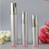 15ml 20ml Shiny Silver Airless Refillable Bottles Thin Healthy Travel Empty Cosmetic Containers for Liquid Makeup 100pcs/lotgoods Lxjum