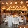 Other Event & Party Supplies Other Event Party Supplies 30Pcs White Paper Lantern Ball Hanging Round Handmade Lanterns For W Dhgarden Dh8J5