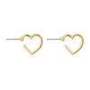 Boucles d'oreilles rétro mode coréenne couleur argent creux coeur goutte pour femmes marque oreille manchette Piercing balancent boucle d'oreille cadeau