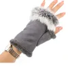 Five Fingers Gloves Winter Gloves Women Fluffy Warm Mitten Fingerless Gloves Hand Warmer Fashion Wild Solid Color Gloves 231017