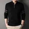 Men's Sweaters Autumn Winter Long Sleeve Top Shirt Fashion Youth Sweater Color Matching Gray Black Dark Green-Sizes S-4XL