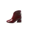 Bottes grande taille 34-43 mode automne hiver en cuir verni femmes Zip cheville Botas courtes en peluche talons épais chaussures hautes