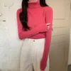 Maglioni da donna Elegante dolcevita solido lavorato a maglia maglione pullover sottile rosso con fondo superiore abiti femminili 16 colori