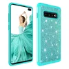 Luxuly Glitter Bling Phone Case för Samsung Galaxy S10 Plus J3 J7 Star Hybrid Dual Layer Protective Full Body Rugged Phone Cover Fit iPhone XR XSmax 6 7 8Plus