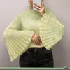 Womens Knits Tees HOUZHOU Y2K Cropped Sweaters for Women Flare Sleeve Knitted Oneck Pullovers Lady Sexy Casual Tops Female Streetwear Crop Knit 231018