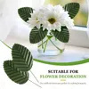 Decorative Flowers 200pcs Artificial Leaves Faux Wired Single Leaf Fake Rose Wire Crafts For Flower DIY Wedding Decor Christmas Decorations