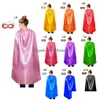 Cape de fête unie monocouche 110x70cm, avec masque, Costume de Cosplay pour enfants, couleur unie, simple à lacets, taille Adt, livraison directe