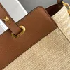 Fashion Exquisite Shopping Bag luxurious Women Totes Shoulder Bags Crafted with Lafite grass weavingLeatherSingle shoulder bag diagonal messenger bag Chain bag