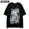 Men's T Shirts Vintage Illusion Portrait Graphic T-shirt Men's Oversized Street Dress Boyfriend Feng Harajuku Casual Graf249W