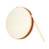 Tambor de mão de madeira 20*20cm, cabeça dupla com vara de percussão, instrumento de brinquedo educacional musical para festa ktv, crianças pequenas sn4485