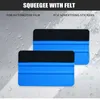 Styling Vinyl Carbon Fiber Window Ice Remover Cleaning Brush Wash Car Scraper With Felt Squeegee Tool Film Wrapping Accessories