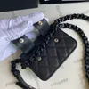French Womens Designer Panda Waist Vanity Bags Caviar Leather Calfskin Black White Hardware Bust Belt Outdoor Sacoche Mini Luxury Designer Handbags 81088 12.5X9CM