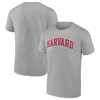 College Harvard Crimson T-shirt Anpassad män college fotbollströja röd grå besättning hals korta ärmar t shirt vuxen storlek tryckta skjortor