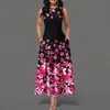 Vestidos casuales Oten mujeres elegante verano sin mangas ropa de playa estampado floral maxi vestido una línea fiesta africana cuello redondo batas largas 190o