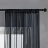 Gardin modern fast färg polyester flerfärgad vanlig ren voile gardiner garn fönster tyll draperi