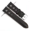 Watch Bands Onthelevel Handmade Breathable Strap Belts 18mm 20mm 22mm 24mm Genuine Leather Black Soft Wist Bracelet Band