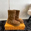 Designer luxury Stylish warm women's snow boots with fur leather