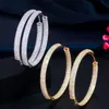 New Fashion Trendy Women Earrings Jewelry Yellow Gold Plated CZ Big Earrings Hoops for Girls Women Nice Gift256r