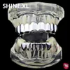 18K الذهب مطلي بالهيب هوب 8 أعلى 6 قاع platlnum grillz مخصصة ملائمة الصخور نمط مجموعة المجوهرات الجسم 247f