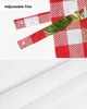 Curtain Christmas Red Plaid Bow Window Curtain Living Room Kitchen Cabinet Tie-up Valance Curtain Rod Pocket Valance 231018