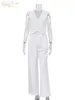 Women's Tracksuits Clacive Summer White Linen Two Piece Set For Women Fashion Sleeveless Tank Top In Matching High Waist Wide Pants Set 231018