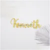 Christmas Decorations Christmas Decorations 20Pcs Custom Mirror Acrylic Name Tags Wedding Place Cards Personalized Laser Eng Dhgarden Dhgpx