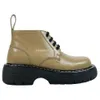 Kort venetas Soled Botega Heels Designer Leather Boots Shoes Boot Brown Botteega äkta Top Martin Layer Women's Cowhide Winter Thick J0GD