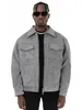 Mens Jackets Vintage High Street Suede Material Crock Jacket With Zipper Lapel Casual Short For Men 231018