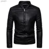 Men's Leather Faux Leather 2023 Hommes vestes en cuir automne hommes veste en cuir PU hommes à la mode nouvelles vestes minces col montant PU Leather JacketL231018