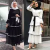 Vestidos casuais plus size abaya turquia noite africana para mulheres vestido muçulmano flare manga femme islam robe vestidos tiered221z