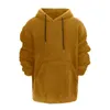 Men's Hoodies Sweatshirts 897504629 Fuzzy Hoodie for Man Autumn Plush Fleece Pullover Solid Color Long Sleeve Drawstring Hooded Jumper