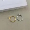 Hoop & Huggie Brand Korean Simple Fashion Style Accessories Knot Circle Finger Ring For Women Brass Plated 18K Gold High QualityHo189j