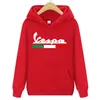 2024 Men's Hoodies Sweatshirt Italy Flag Vespa Men/women Hooded Pullover Youth Couple Sportwear Motorcycle Hombre Windproof Jacket Luxury brands