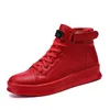 Chaussures habillées Fashion Red Sneakers Men confortable High Top Skateboard Man Designer Platform Trainers en cuir 231017